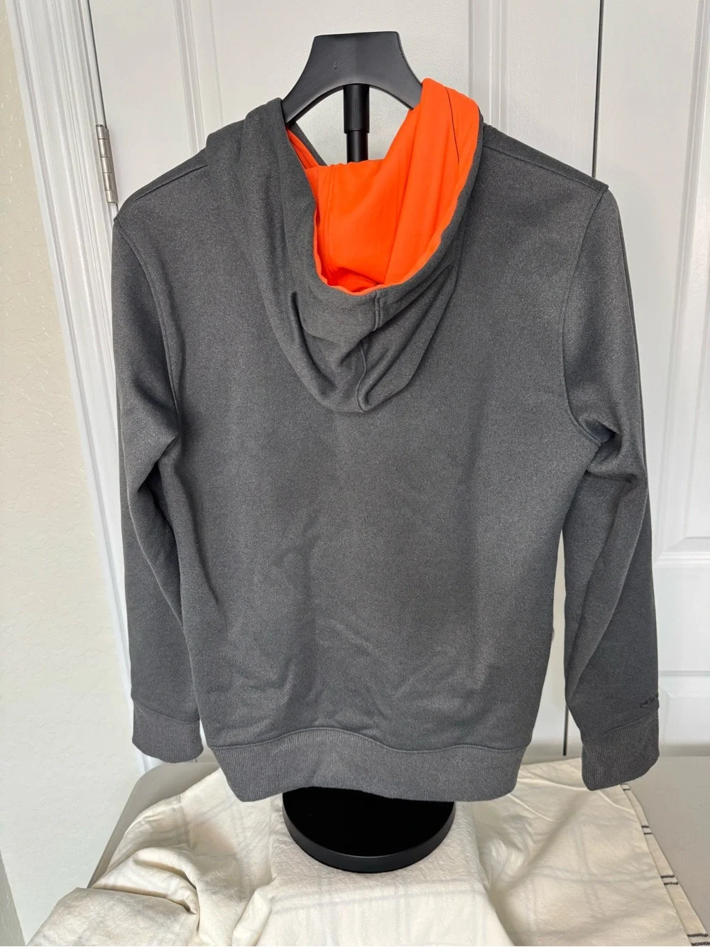 Under Armour Men's Gray Hoodie with Orange Logo